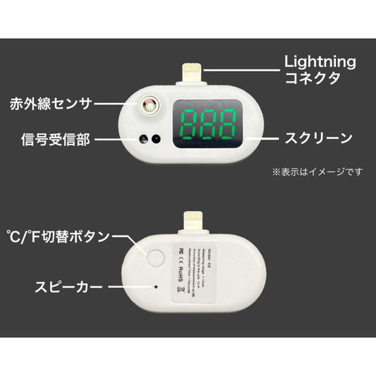 iPhone専用 スマホ 非接触 温度計 プレゼント
