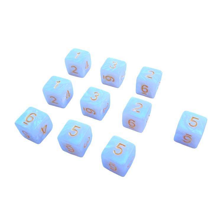 D6ダイス 6面 アクリル製 RPG ゲーム用 白と緑 各10個 サイコロ