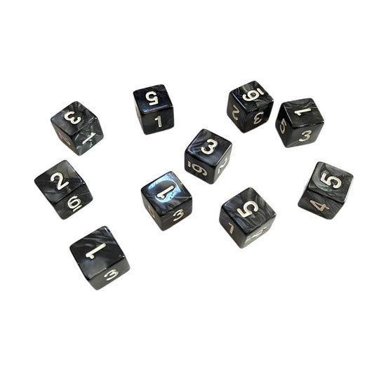 D6 ダイス 6面 アクリル製 RPG ゲーム用 黒と青 各10個 サイコロ