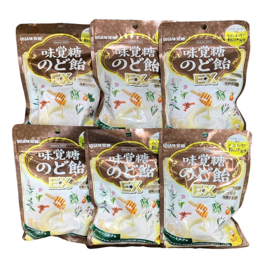 UHA味覚糖 味覚糖のど飴EX 90g×6袋 ハニーミルク味 プロオリス ローヤルゼリー 発酵はちみつ