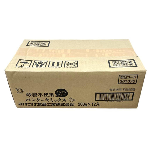 ケース売り みたけ食品 グルテンフリー 砂糖不使用 パンケーキミックス 200g×12袋 国産米、大豆使用 小麦粉不使用