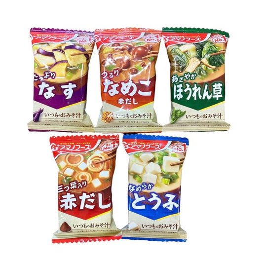 アマノフーズ いつものおみそ汁 5種×2袋 なす・なめこ・ほうれん草・赤だし・とうふ フリーズドライ 味噌汁