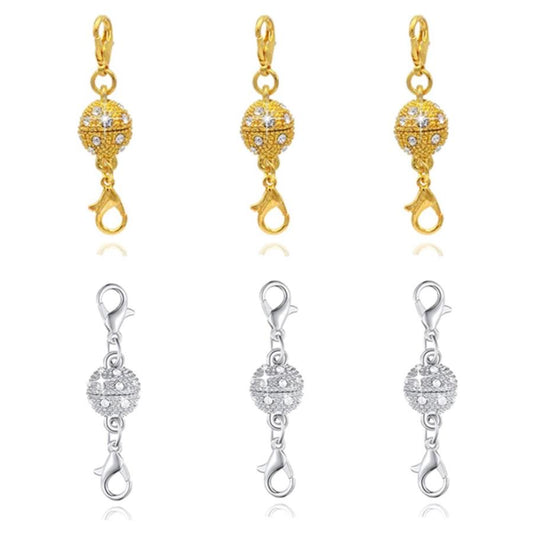 ネックレス ブレスレット マグネット《 留め具 6点セット》 アクセサリー パーツ 手作り エンドパーツ 磁石 金属パーツ