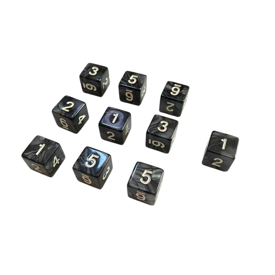 D6 ダイス 6面 アクリル製  RPG ゲーム用   黒と青　各10個　サイコロ