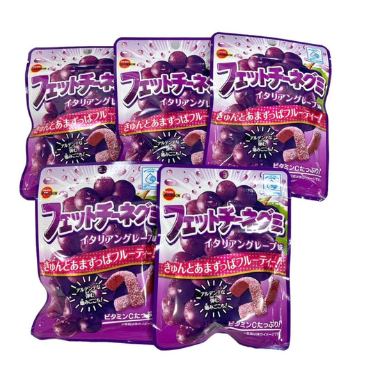 ブルボン フェットチーネグミ イタリアングレープ味 50ｇ×５袋　お菓子　おやつ ビタミンＣ入り　