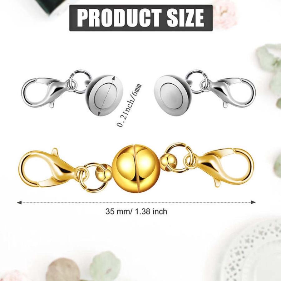 ネックレス ブレスレット マグネット《 留め具 ６点セット》 アクセサリー パーツ 手作り エンドパーツ 磁石 金属パーツ