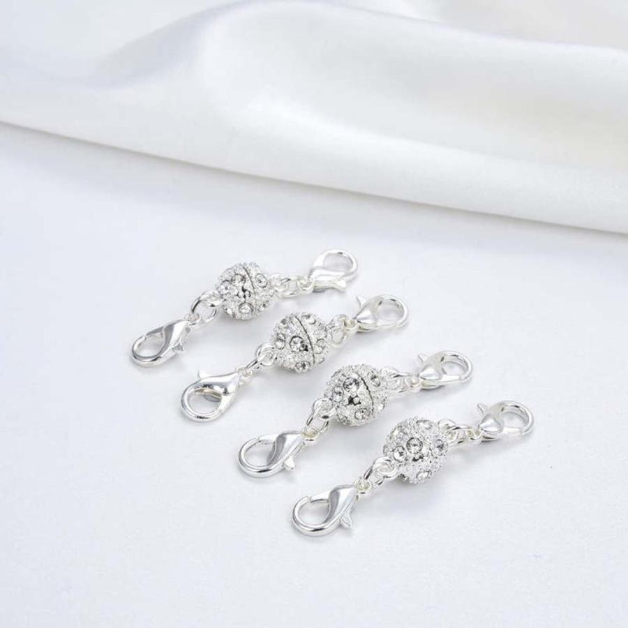 ネックレス ブレスレット マグネット《 留め具 ６点セット》 アクセサリー パーツ 手作り エンドパーツ 磁石 金属パーツ